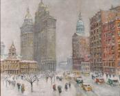 city hall park ny framed - 盖·卡尔顿·威金斯